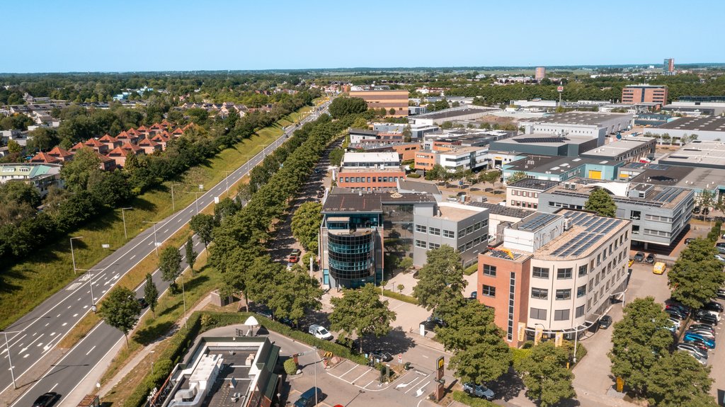 Aerial view of Luna and the Calveen business park, Amersfoort