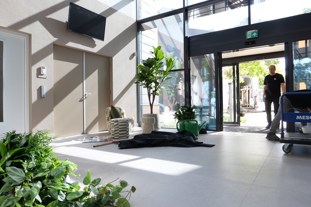 Entrance area at Luna, Amersfoort, with greenery